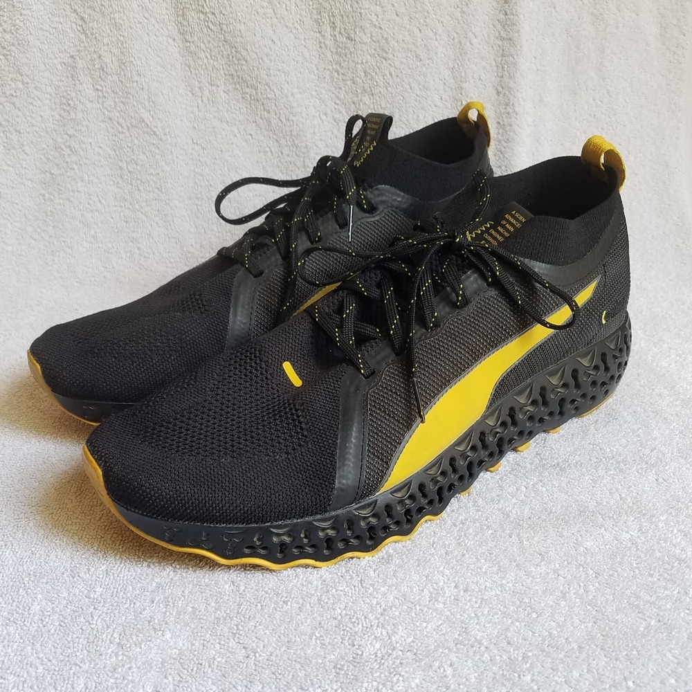 PUMA x Kevla 194826-01 Calibrate Runner Black Super Lemon Shoes Mens Size 13